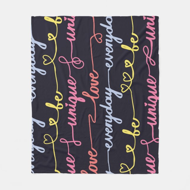 Girls' hearts, words seamless pattern. fleece blanket (Front)