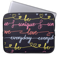 Girls' hearts, words seamless pattern.