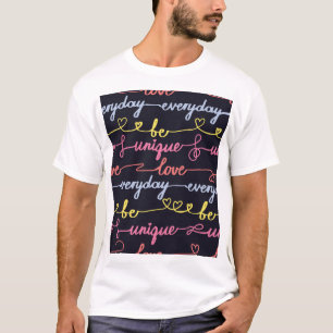 Girls' hearts, words seamless pattern. T-Shirt