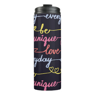 Girls' hearts, words seamless pattern. thermal tumbler