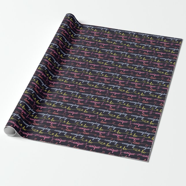 Girls' hearts, words seamless pattern. wrapping paper (Unrolled)