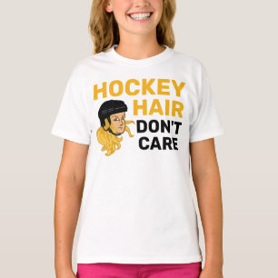 Girls Hockey Hair Don't Care Blonde T-Shirt