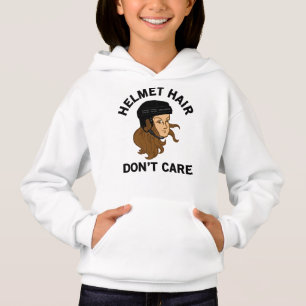 Girls Hockey Helmet Hair Don't Care Brunette