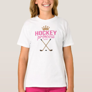 Girls Hockey Princess Pink Sticks T-Shirt