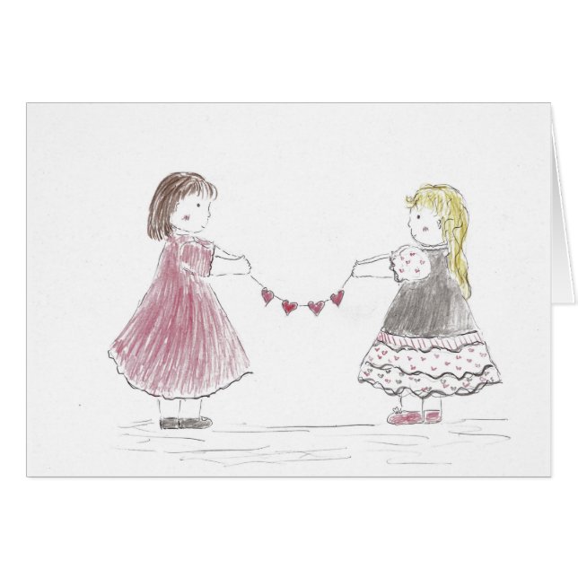 Girls Holding Heart Chain (Front Horizontal)