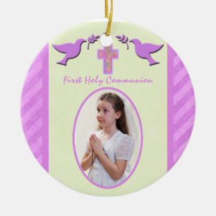 Girl's Holy Communion Photo Ornament Keepsake