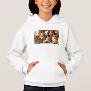Girls Hoodie – “I Am Purrfectly Happy With My Cats