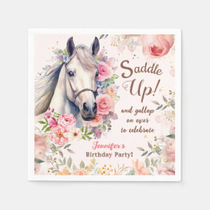 Girls Horse Birthday Party Paper Napkin