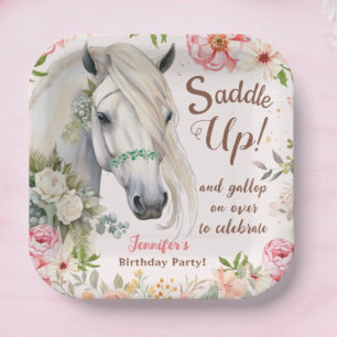 Girls Horse Birthday Party Paper Plates