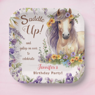 Girls Horse Birthday Party Paper Plates
