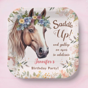 Girls Horse Birthday Party Paper Plates