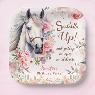 Girls Horse Birthday Party Paper Plates
