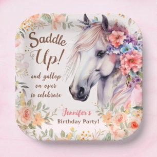 Girls Horse Birthday Party Paper Plates