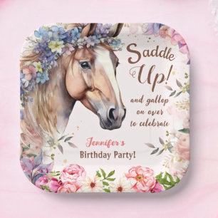 Girls Horse Birthday Party Paper Plates