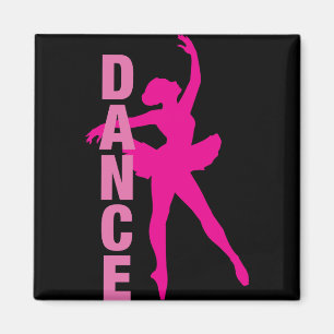 Girls Hot Pink Ballerina Dance Magnet