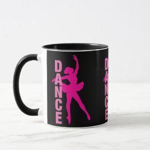 Girls Hot Pink Ballerina Dance Mug