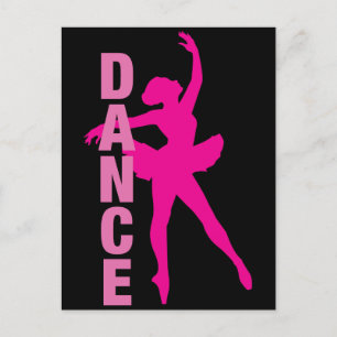 Girls Hot Pink Ballerina Dance Postcard