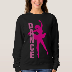 Girls Hot Pink Ballerina Dance Sweatshirt