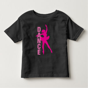 Girls Hot Pink Ballerina Dance Toddler T-Shirt