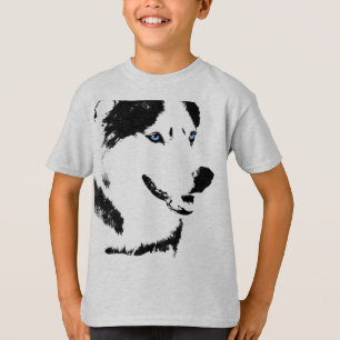 Girl's Husky Shirt Sled Dog Kid's Husky T-shirts