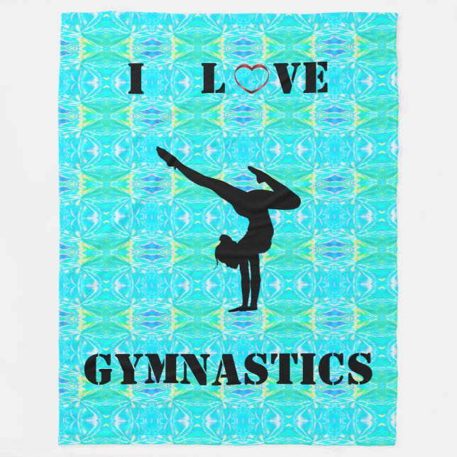 Girls I Love Gymnastics Fleece Blanket (Front)