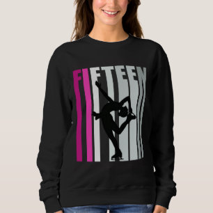 Girls Ice Skating Birthday 15th Ice Skater Queen F Sweatshirt