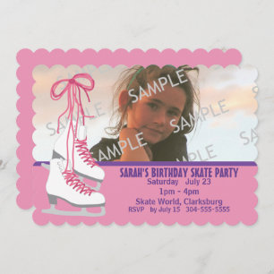 Girl's Ice Skating Party Invitation