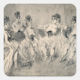 Girls in a Bordello Square Sticker