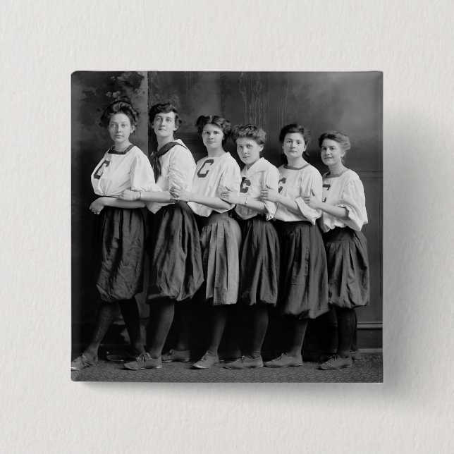 Girls in Bloomers, early 1900s 15 Cm Square Badge (Front)