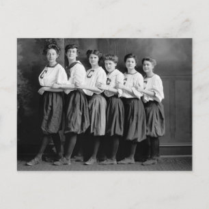 Girls in Bloomers, early 1900s Postcard