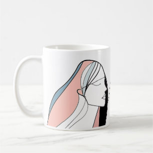 Girls In Minimalist Abstract Line Art Coffee Mug
