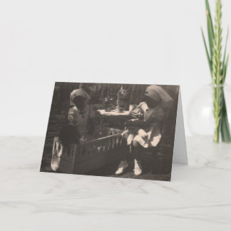 Girls in Red CRoss Nurse Costume Get Well Card