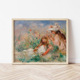 Girls in the Grass   Pierre-Auguste Renoir Poster