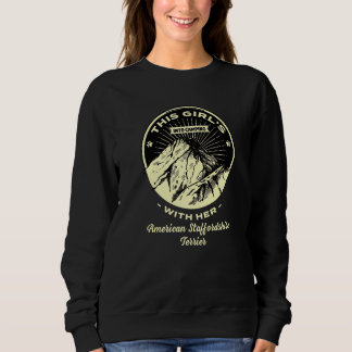 Girls Into Camping With Her American Staffordshire Sweatshirt