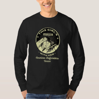 Girls Into Camping With Her American Staffordshire T-Shirt