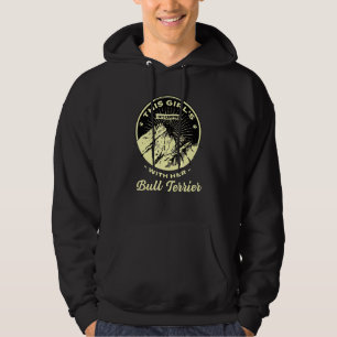 Girls Into Camping With Her Bull Terrier Bully Cam Hoodie