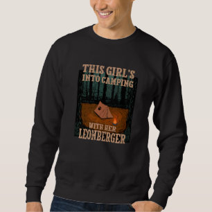 Girls Into Camping With Her Leonberger Dog Lion Do Sweatshirt