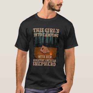 Girls Into Camping With Her Miniature American She T-Shirt