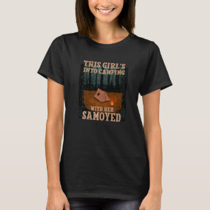 Girls Into Camping With Her Samoyed Dog Bjelkier T-Shirt