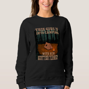 Girls Into Camping With Her Scottish Terrier Dog Sweatshirt