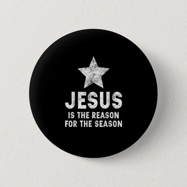 Girls Jesus is The Reason for The Season Christmas 6 Cm Round Badge (Front)
