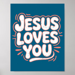 Girls Jesus Loves Pink Christian Toddler Poster