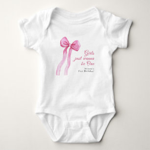 Girls just wanna be One 1st Birthday Party Baby Bodysuit