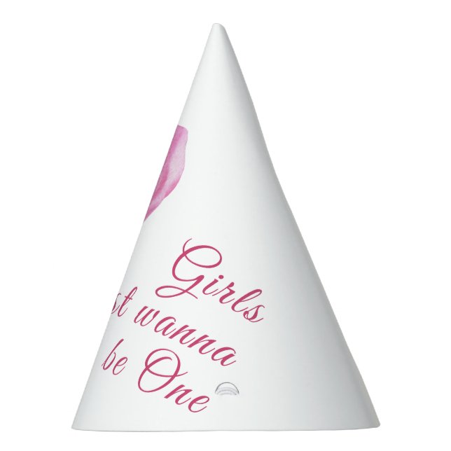 Girls just wanna be One 1st Birthday Party Hat (Right)