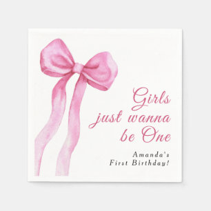 Girls just wanna be One 1st Birthday Party Napkin