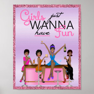 Girls Just Wanna Have Fun Bachelorette   Poster