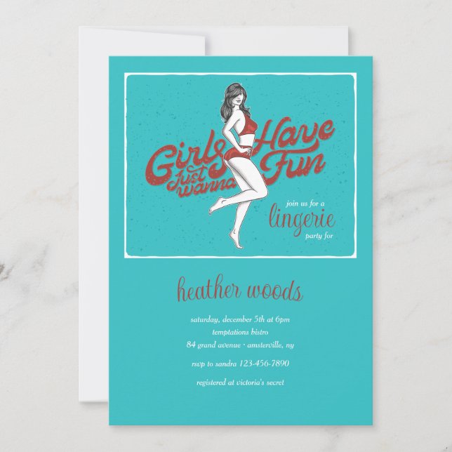 Girls Just Wanna Have Fun Bridal Shower  Invitation (Front)