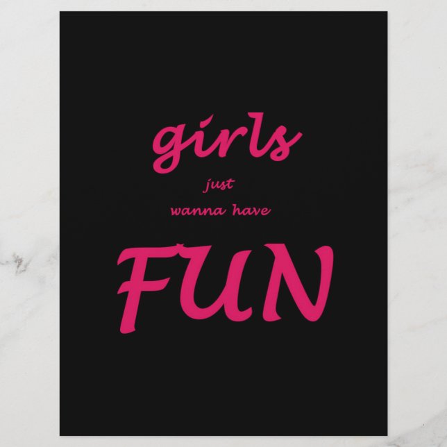 girls just wanna have fun flyer (Front)