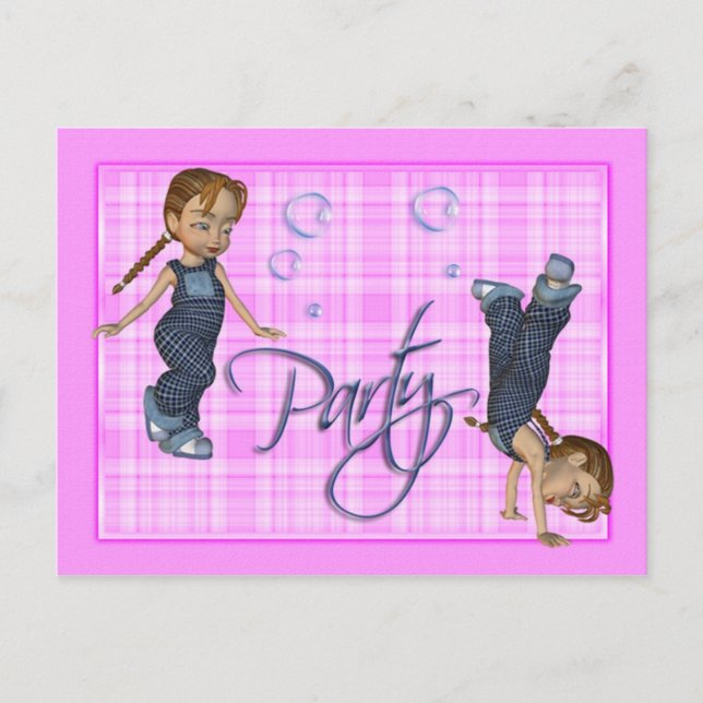 Girls Just Wanna Have Fun, Party Invite (Front)