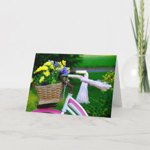 Girls Just Wanna Have Fun, Pink Girls Bicycle Card